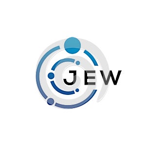 JEW letter technology logo design on white background. JEW creative initials letter IT logo concept. JEW letter design