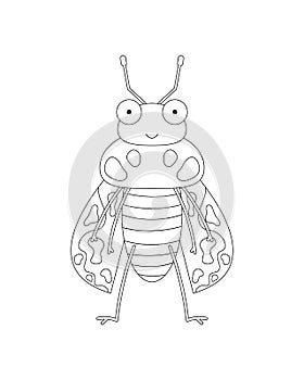 Jewel Beetle Vector Cartoon Colorless