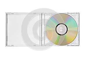 Jewel case with compact disc isolated