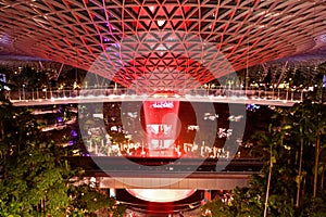 Jewel Changi Airport HSBC Rain Vortex Evening Shot