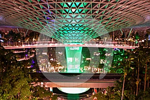 Jewel Changi Airport HSBC Rain Vortex Evening Shot