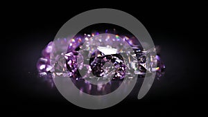 Jewel stones heap in violet tones rotating