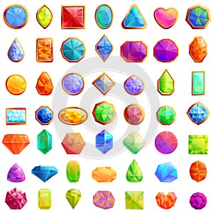 Jeweler icons set, cartoon style photo