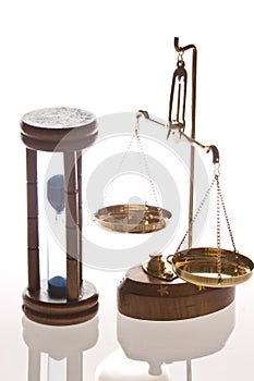 Jeweler scale and hourglass