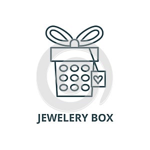 Jewelery box vector line icon, linear concept, outline sign, symbol