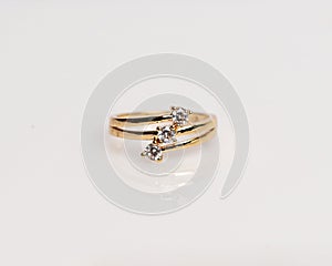 Jewelery ring with diamonds, Engagement ring with gemstones.