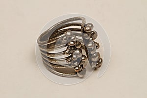 Jewelery ring made of precious metal, such as silver and gold.