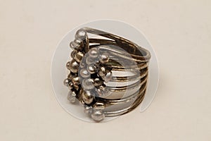 Jewelery ring made of precious metal, such as silver and gold.