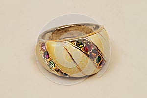 Jewelery ring made of precious metal, such as silver and gold.