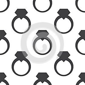 Jewelery ring, vector seamless pattern
