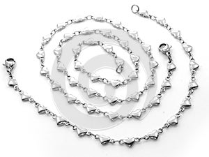 Jewelery set. Necklace and bracelet. Stainless steel