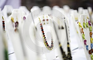 Jewelery showcase in market or mall, store, indian jewelery, neckless, women ornaments