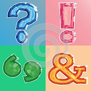 Jewelled punctuation marks