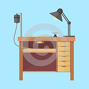 Jewellers bench illustration