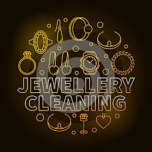 Jewellery cleaning vector golden creative outline illustration