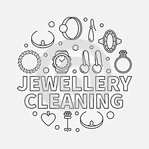 Jewellery cleaning vector llustration made with linear icons
