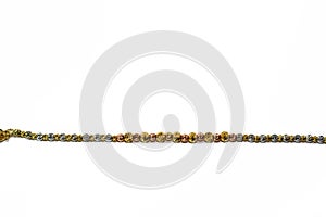 Jewellery or jewelry isolated on white background, decorative items worn for personal adornment, such as brooches, rings,