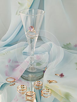 the jewellery on the mirror