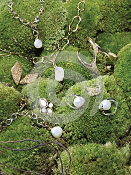 Jewellery On Mossy Stones