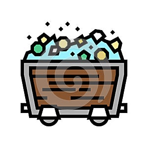 jewellery stones car in mining game color icon vector illustration