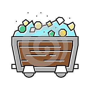 jewellery stones car in mining game color icon vector illustration