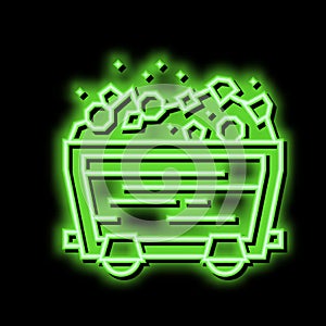 jewellery stones car in mining game neon glow icon illustration