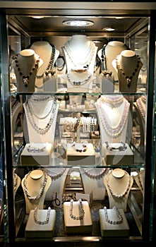 Jewelries, shop exhibition.