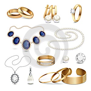 Jewelry Accessories Realistic Set photo