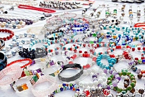 Jewelry in a bargain market spread