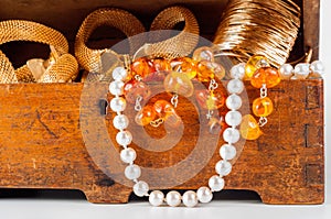 Jewelry box on white background