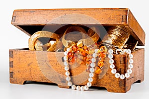 Jewelry box on white background