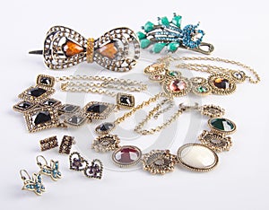 jewelry collection. jewelry collection on background