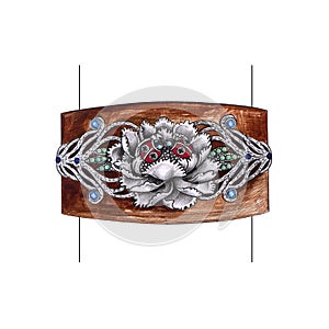 Jewelry design art flower bangle.