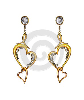 Jewelry Design Modern Art Heart Earrings.