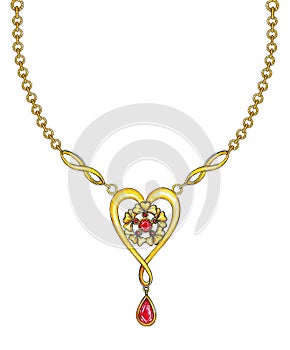 Jewelry Design Modern Art Heart Pendant.