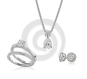 Jewelry diamond and gold set