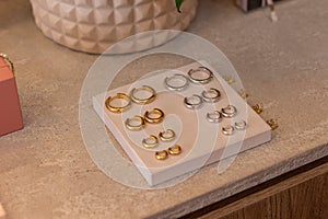 Jewelry Display in store gold and silver