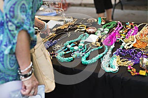 Jewelry on display at street festival