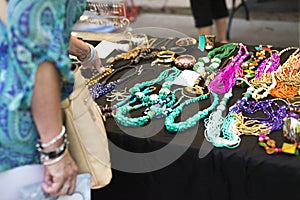 Jewelry on display at street festival photo