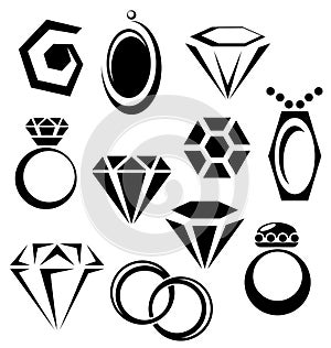 Jewelry icon set