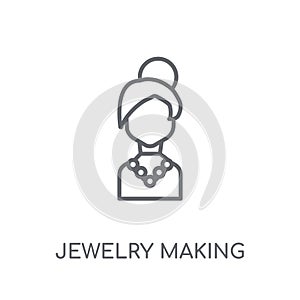Jewelry making linear icon. Modern outline Jewelry making logo c