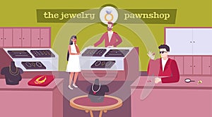 Jewelry Pawnshop Isometric Composition