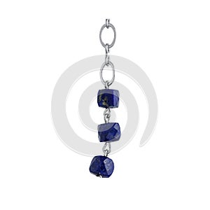 Jewelry pendant with blue opaque semi-precious stones and minerals