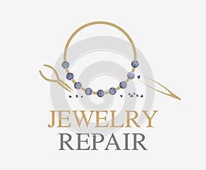 Jewelry Repair Services logo. Antique Jewelry Repair vector sign