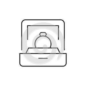 Jewelry ring box line icon