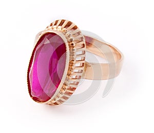 Jewelry ring with ruby