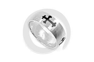 Jewelry stainless steel ring with cross