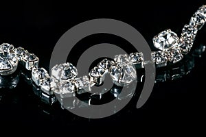 Jewels with diamonds on a black background