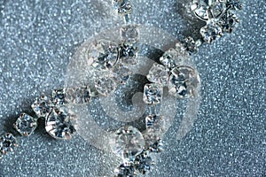 Jewels with diamonds close-up on a light background