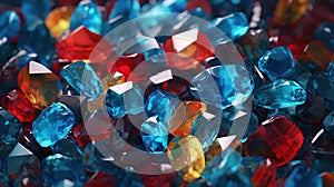 Jewels. Gem stones. Crystal strasses. Generative AI. Illustration for banner, poster, cover, brochure or presentation